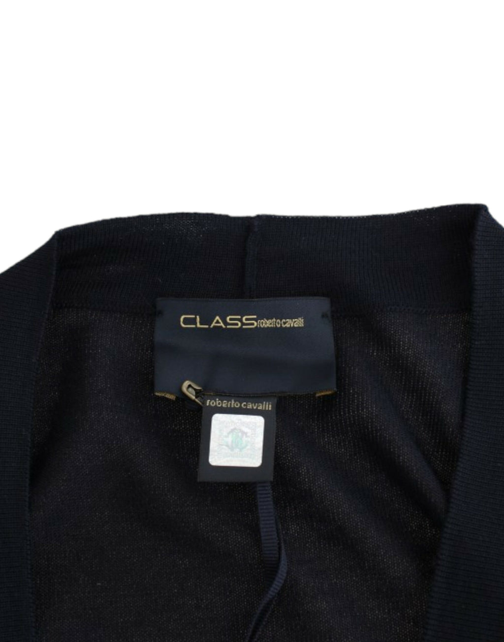 Black cropped wool cardigan